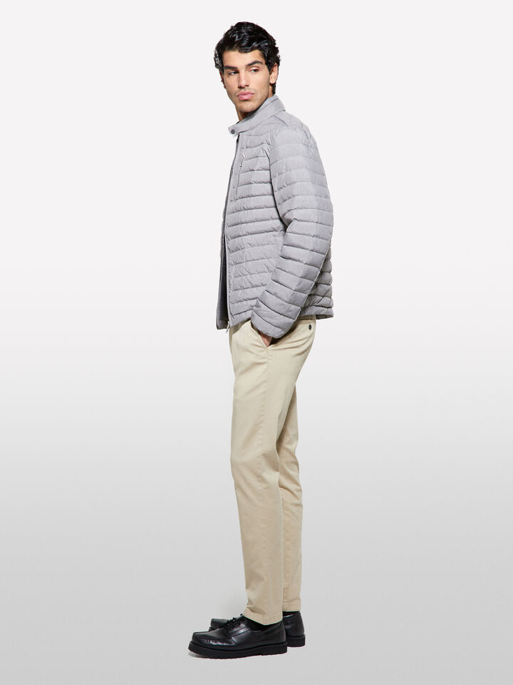 Light gray padded biker jacket - men's puffer jackets and coats - Light Gray | Sisley image number 2